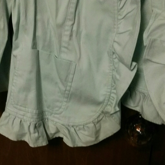 NWT TALBOTS Turquoise Ruffle Cotton Jacket - 14 - Picture 3 of 8